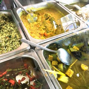 Buffet selection  at Govinda's Vegetarian Restaurant in Denpasar