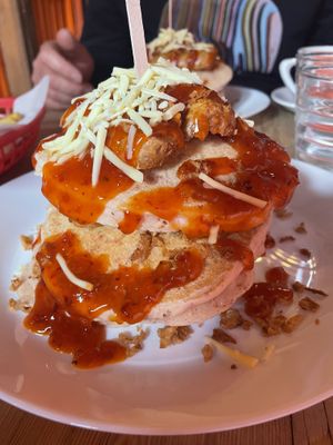 Vegan stack  at Cafe Chambers in Canterbury