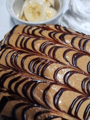 Chocolate and peanut butter vegan stack at Cafe Chambers in Canterbury