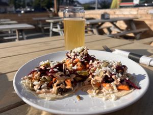 Vegan tacos  at Mountainview Brewing in Hope