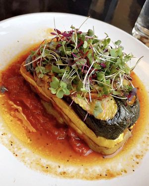 vegan vegetable layered lasagna  at Shot & Bottle in Lancaster