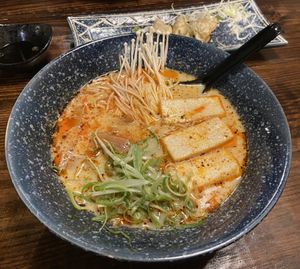 Vegetable ramen and vegetable gyoza (both vegan) at Modu Ramen in Jacksonville