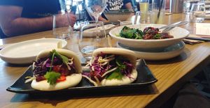 Sticky bao buns at east in Auckland