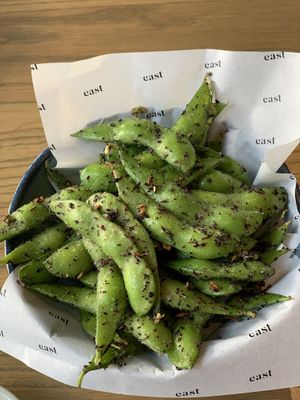 Edamame, Black shiso salt  at east in Auckland