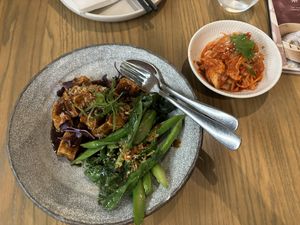 Black pepper tofu and kimchi   at east in Auckland