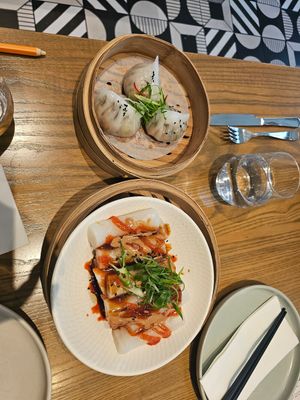 Dumplings and rice noodles at east in Auckland