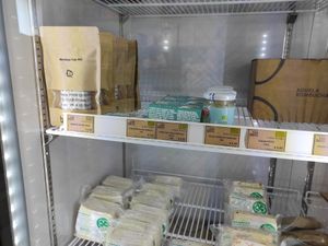 Refrigerated products at Mercearia 100 Saco in Porto