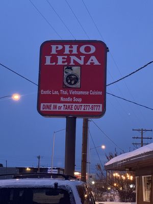 Sign at Pho Lena in Anchorage