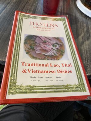 Menu page 1  at Pho Lena in Anchorage