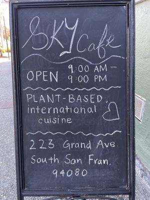 Signage at Sky Cafe in South San Francisco