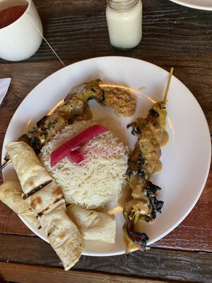 Chicken Satay (I liked the texture on this one a lot, combined with the Roti/Rice with that bit of sweet from the peanut sauce, and it was super nice) at Sky Cafe in South San Francisco