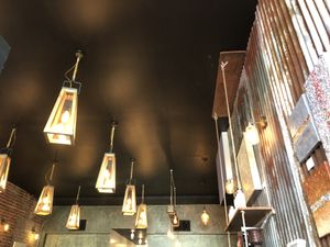 These ceiling lights contributed to a soothing ambience  at Sky Cafe in South San Francisco