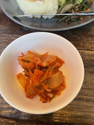 Kimchi is amazing they are making their self in restaurant  at Sky Cafe in South San Francisco