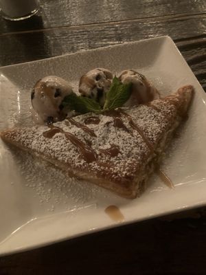 Dessert: peach pastry w/ ice cream  at Sky Cafe in South San Francisco