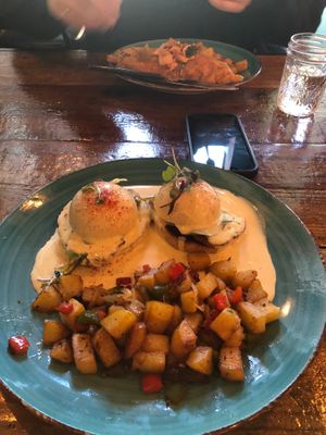 Spam eggs benedict, also so delicious at Sky Cafe in South San Francisco