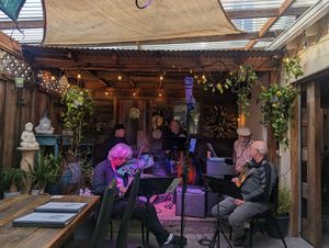 Live Jazz in the back patio at Sky Cafe in South San Francisco