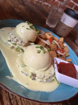 Eggs benedict  at Sky Cafe in South San Francisco