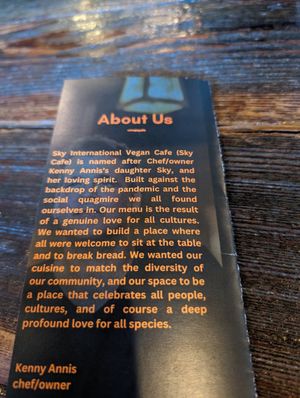 About us at Sky Cafe in South San Francisco