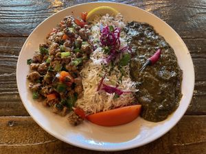 Sisig and laing  at Sky Cafe in South San Francisco