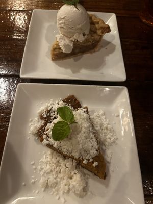 Apple pie with ice cream & pumpkin pie with shaved ice cream   at Sky Cafe in South San Francisco