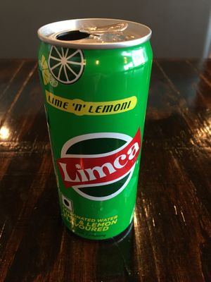 Limca. A popular Indian lemon-and-lime-flavored carbonated soft drink. Quite sweet. at Kumar's Minneapolis in Apple Valley