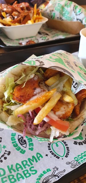 Chicken gyros using THIS is not chicken at What The Pitta in Manchester