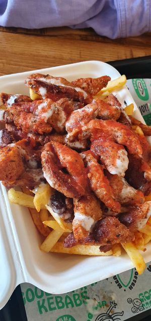 Doner loaded fries at What The Pitta in Manchester