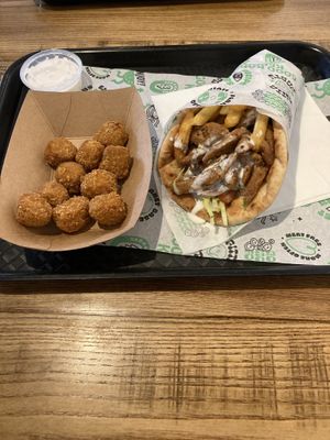 Doner Gyro / Side of Popcorn Chick’n  at What The Pitta in Manchester