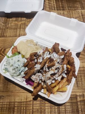 Chip box at What The Pitta in Manchester