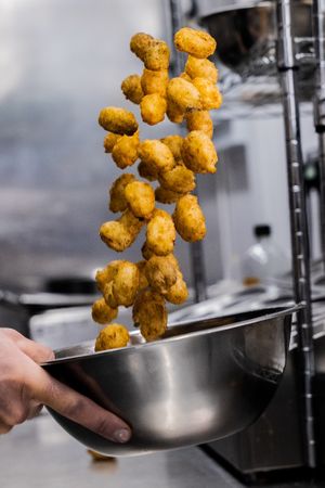 The most addictive Mini Hash Browns.  Crispy on the outside, fluffy on the inside! at The Hogless Roast in East London