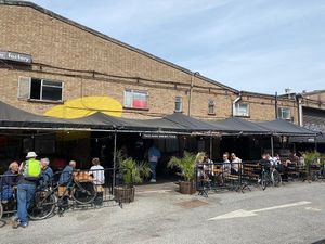 Colour Factory outdoor seating at The Hogless Roast in East London
