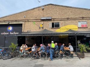 Colour Factory outdoor seating at The Hogless Roast in East London