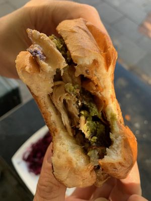 Hogless burger   at The Hogless Roast in East London