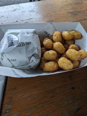 Burger and tots at The Hogless Roast in East London
