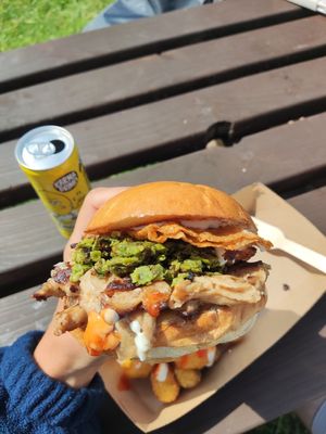 Hogless burger at The Hogless Roast in East London