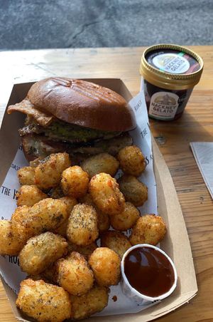 “Hog roast” meal  at The Hogless Roast in East London