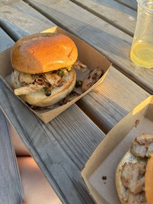 Hogless burger  at The Hogless Roast in East London