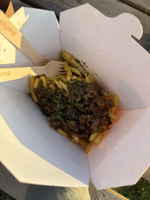Brisket fries  at The Hogless Roast in East London