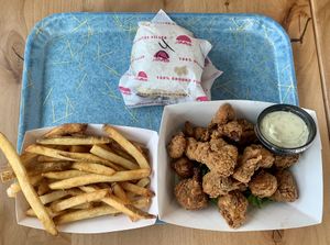 B2 burger, fries & cauli bites  at Beaut Burger in Phoenix