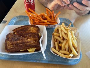 Bedeviled sandwich with fries and sweet potato fries   at Beaut Burger in Phoenix