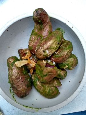 Smoked potatoes at SITE x supernature in East London