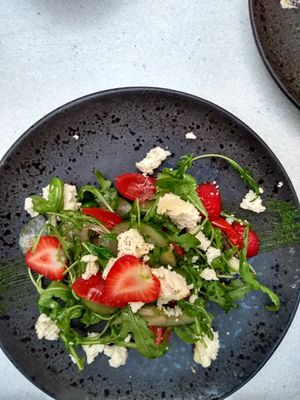 Tomato and almond feta salad at SITE x supernature in East London