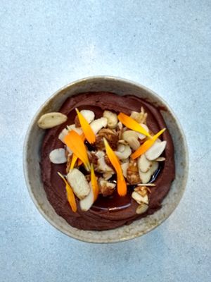 Chocolate and prune mousse at SITE x supernature in East London