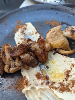 Mushroom kebab at SITE x supernature in East London