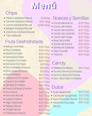 Menú at PorKilo in Hermosillo