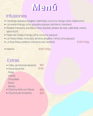 Menú at PorKilo in Hermosillo