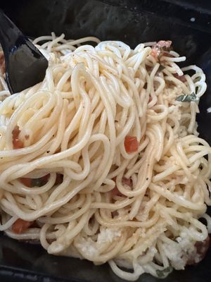 Vegan angel hair pasta   at Papa Pizza Pie in Fullerton