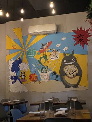 Adorable mural on the wall at Minty Z in Coconut Grove
