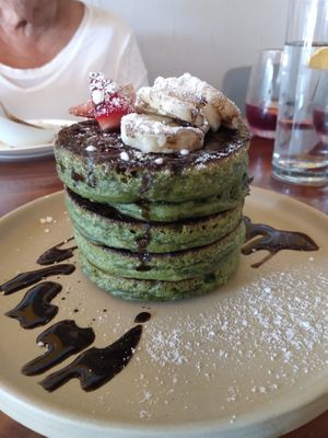 Matcha pancakes at Minty Z in Coconut Grove