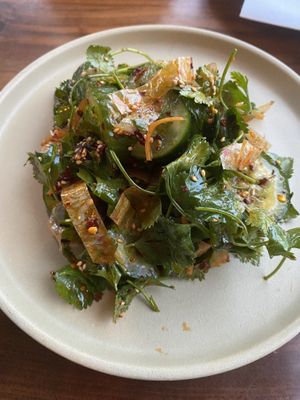 Smashed cucumber salad at Minty Z in Coconut Grove